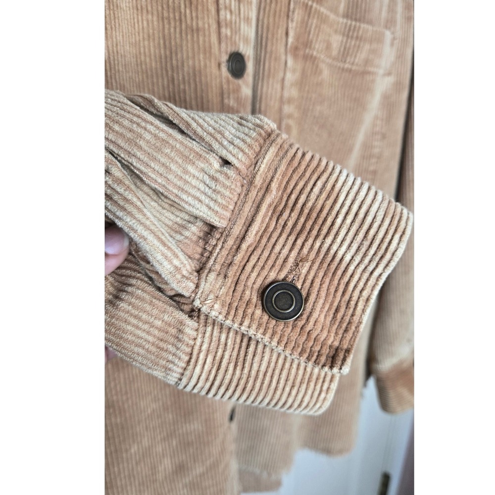 La Miel Oversized Corduroy Shacket Jacket Tan 100% Cotton Women's Large - Picture 5 of 9